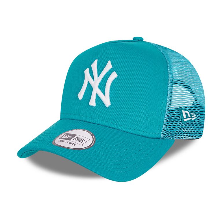 Gorras New Era Mlb Azules - New York Yankees Tonal Mesh Youth Turquoise A-Frame Trucker 58136PSKN